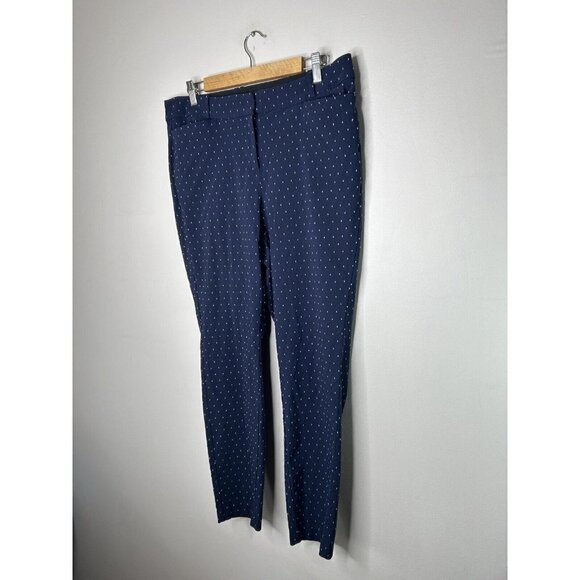 Lane Bryant Womens Blue White Polka Dots Dress Pants Size 14 - Picture 6 of 14